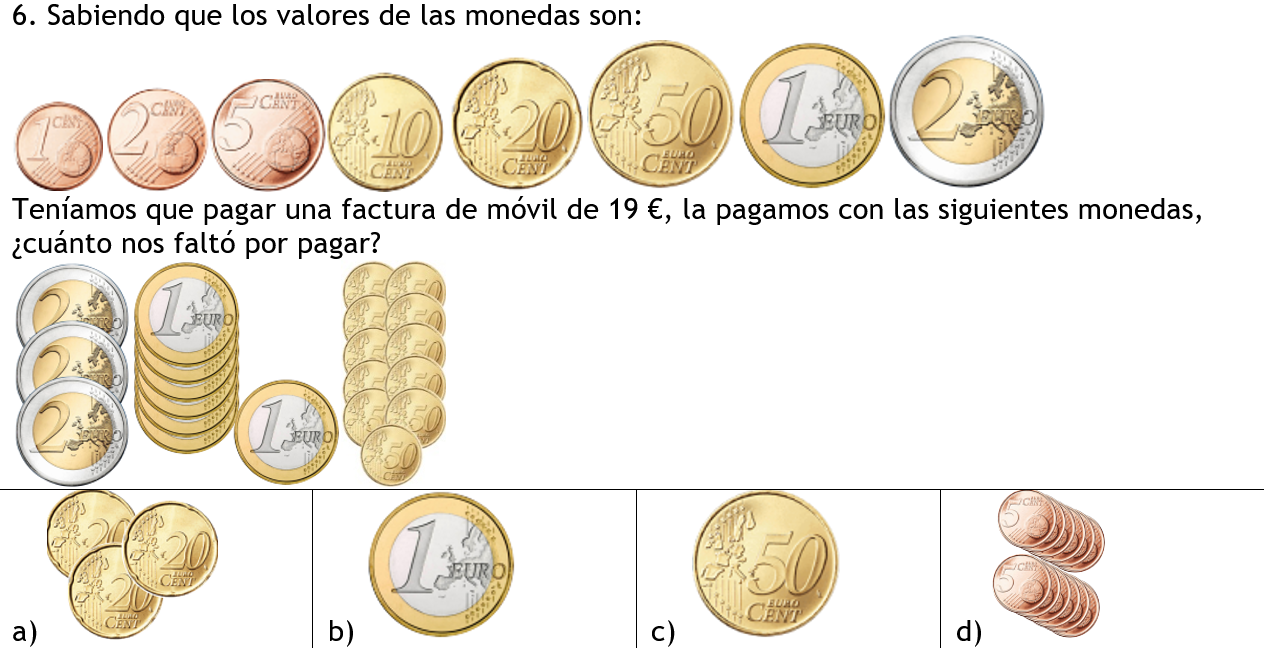 psicotecnicos numerico cuenta monedas