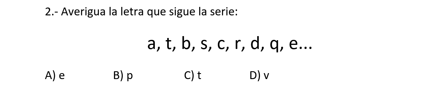 psicotecnicos serie de letras