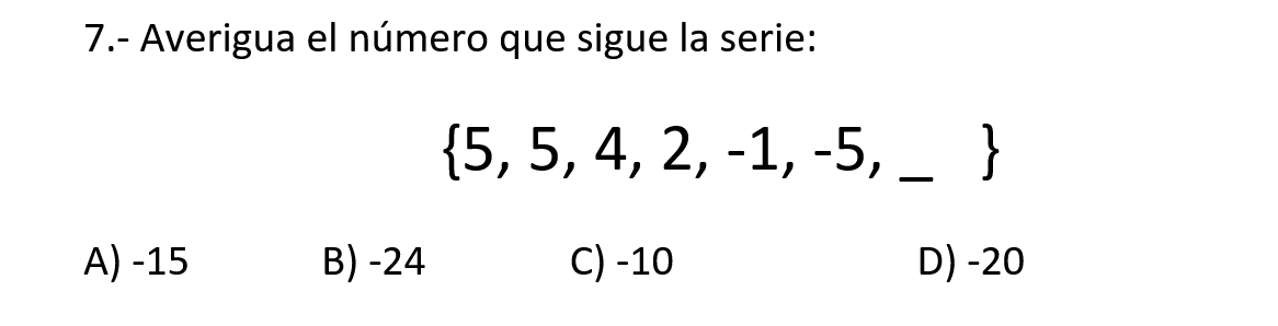 psicotecnicos serie de numeros